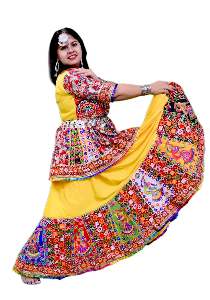 Navratri Koti Style Garba Lehenga Choli Navratri Koti Style Garba Lehenga Choli