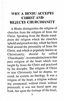 Why A Hindu Accepts Christ and Rejects Churchianity