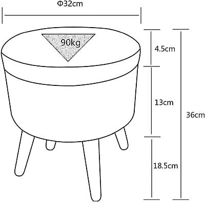 Sydney Round Ottoman Leg Rest Seat Made of Linen and Solid Wood with Storage Space, Sydney Round Ottoman Leg Rest Seat Made of Linen and Solid Wood with Storage Space,