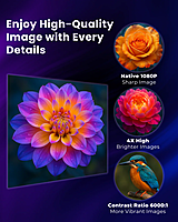 VP 510 Full HD Projector with Android 13, 4K Decoding, WiFi 6 & 270° Rotatable Design | Bright LED, Auto Focus, Keystone Correction, Bluetooth 5.0 VP 510 Full HD Projector with Android 13, 4K Decoding, WiFi 6 & 270° Rotatable Design | Bright LED, Auto Focus, Keystone Correction, Bluetooth 5.0