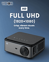 Projector VP-621 4K Android 11,000 Lumens, Full HD 1920×1280, Auto Focus, Keystone, Wireless Miracast, Bluetooth, 360° Flip, HDMI/USB/AV, Built-in Speaker Projector VP-621 4K Android 11,000 Lumens, Full HD 1920×1280, Auto Focus, Keystone, Wireless Miracast, Bluetooth, 360° Flip, HDMI/USB/AV, Built-in Speaker