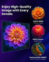 Projector VP-721 4K UHD Android ,21,000 Lumens, Android 9.0, 5G WiFi, Wireless Miracast, Dolby Audio, Electric Keystone, 360° Flip, HDMI/USB/AV Ports Projector VP-721 4K UHD Android ,21,000 Lumens, Android 9.0, 5G WiFi, Wireless Miracast, Dolby Audio, Electric Keystone, 360° Flip, HDMI/USB/AV Ports