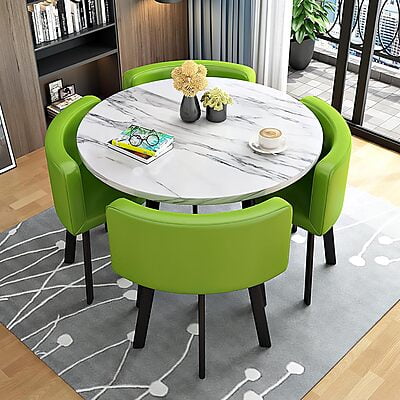 VIKINTERIO Maxico Round Space Saving Four Seater Dining Table Set VIKINTERIO Maxico Round Space Saving Four Seater Dining Table Set