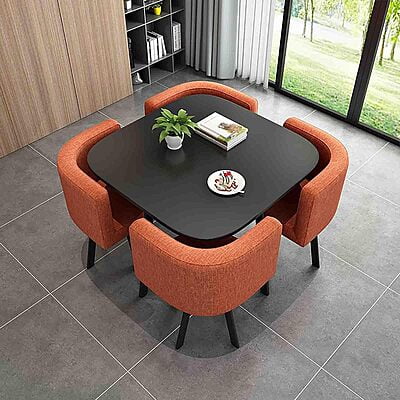 VIKINTERIO Maxico Space Saving Four Seater Dining Table Set VIKINTERIO Maxico Space Saving Four Seater Dining Table Set