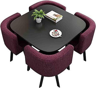 VIKINTERIO Maxico Space Saving Four Seater Dining Table Set VIKINTERIO Maxico Space Saving Four Seater Dining Table Set