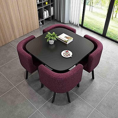 VIKINTERIO Maxico Space Saving Four Seater Dining Table Set VIKINTERIO Maxico Space Saving Four Seater Dining Table Set