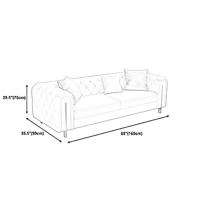 Tufted Split-Back Tuxedo Arm Chesterfield Sofa for Living Room
