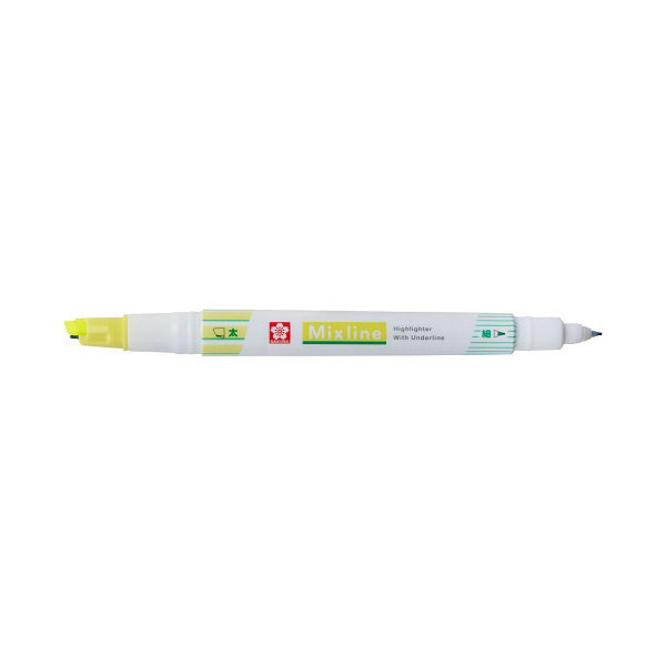 Sakura Crepas Mixline Twin Highlighter Pen Fluorescent Yellow
