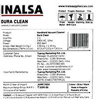 Vacuum Cleaners Inalsa E Handy Dura Clean Dry