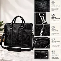 Sovereign Croc-Embossed Genuine Leather Executive Briefcase Laptop Bag