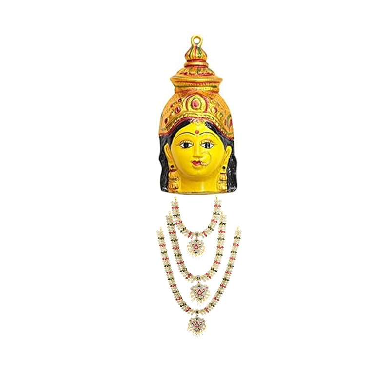 Gold Plated Varalakshmi Amman Face/Mugam with Attigai/Necklace