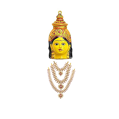 Gold Plated Varalakshmi Stone Face/Mugam with Atiigai/Necklace