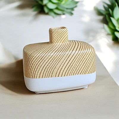Wood Grain Ceramic Vase Light Brown Top Wood Grain Ceramic Vase Light Brown Top