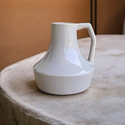 Grey Ceramic Vase with Handle Grey Ceramic Vase with Handle