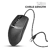 Zebronics ZEB-Rush Wired Mouse – 1600 DPI, USB, Black