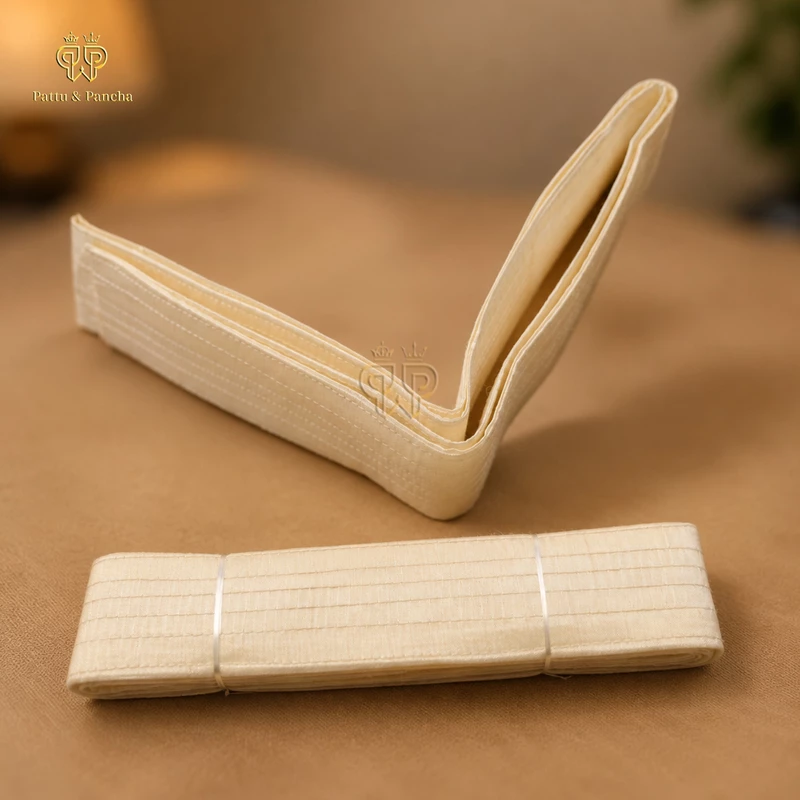 Silk Velcro Belt - Reusable for any Dhotis - Adjustable Traditional Waist Belt
