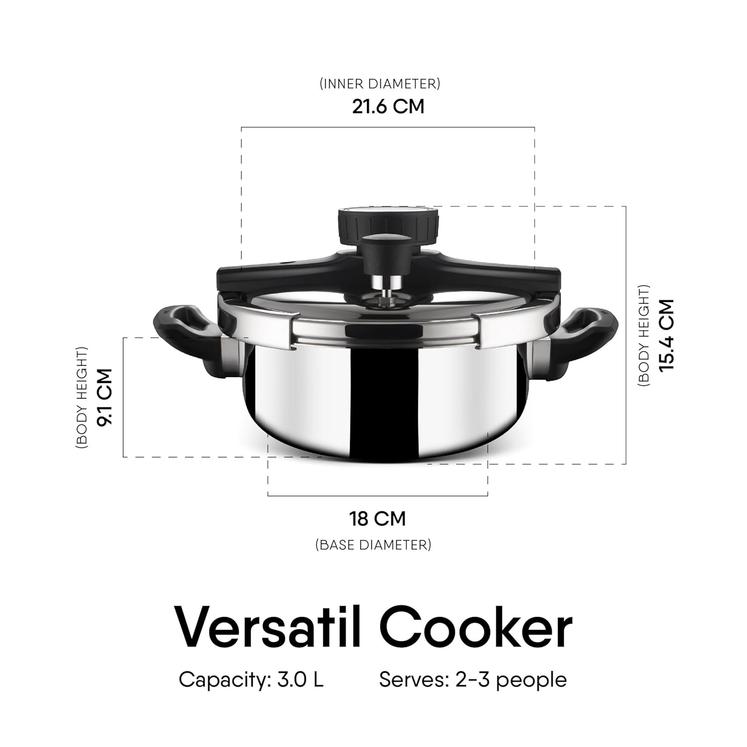 Stahl Versatil Triply Pressure Cooker (3L & 5L)