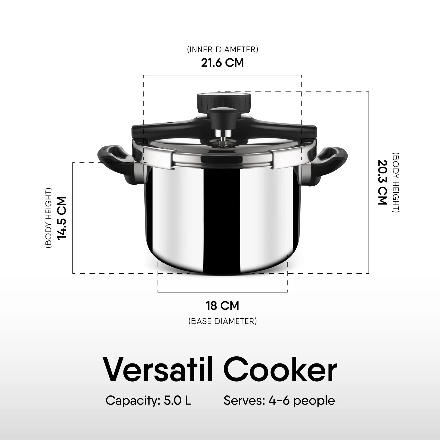 Stahl Versatil Triply Stainless Steel Pressure Cooker