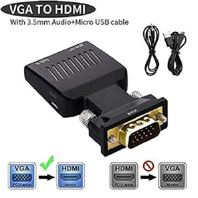 Vga M To Hdmi F Converter With Audio for PC, Monitor HDTV Laptop, Projector  Vga M To Hdmi F Converter With Audio for PC, Monitor HDTV Laptop, Projector