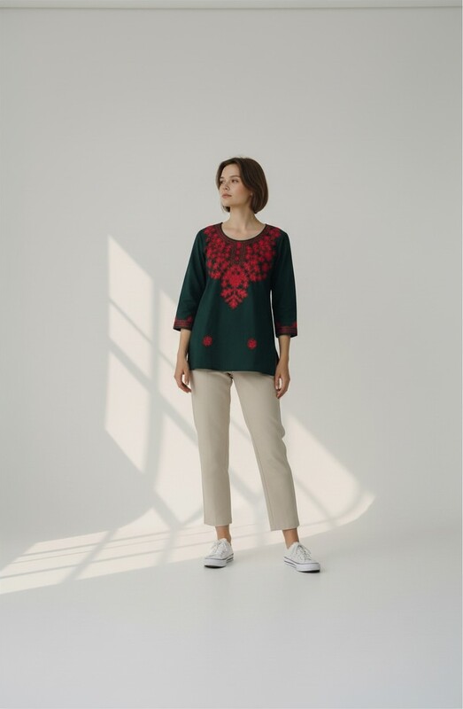 Elegant Embroidered Kurti with Floral Design