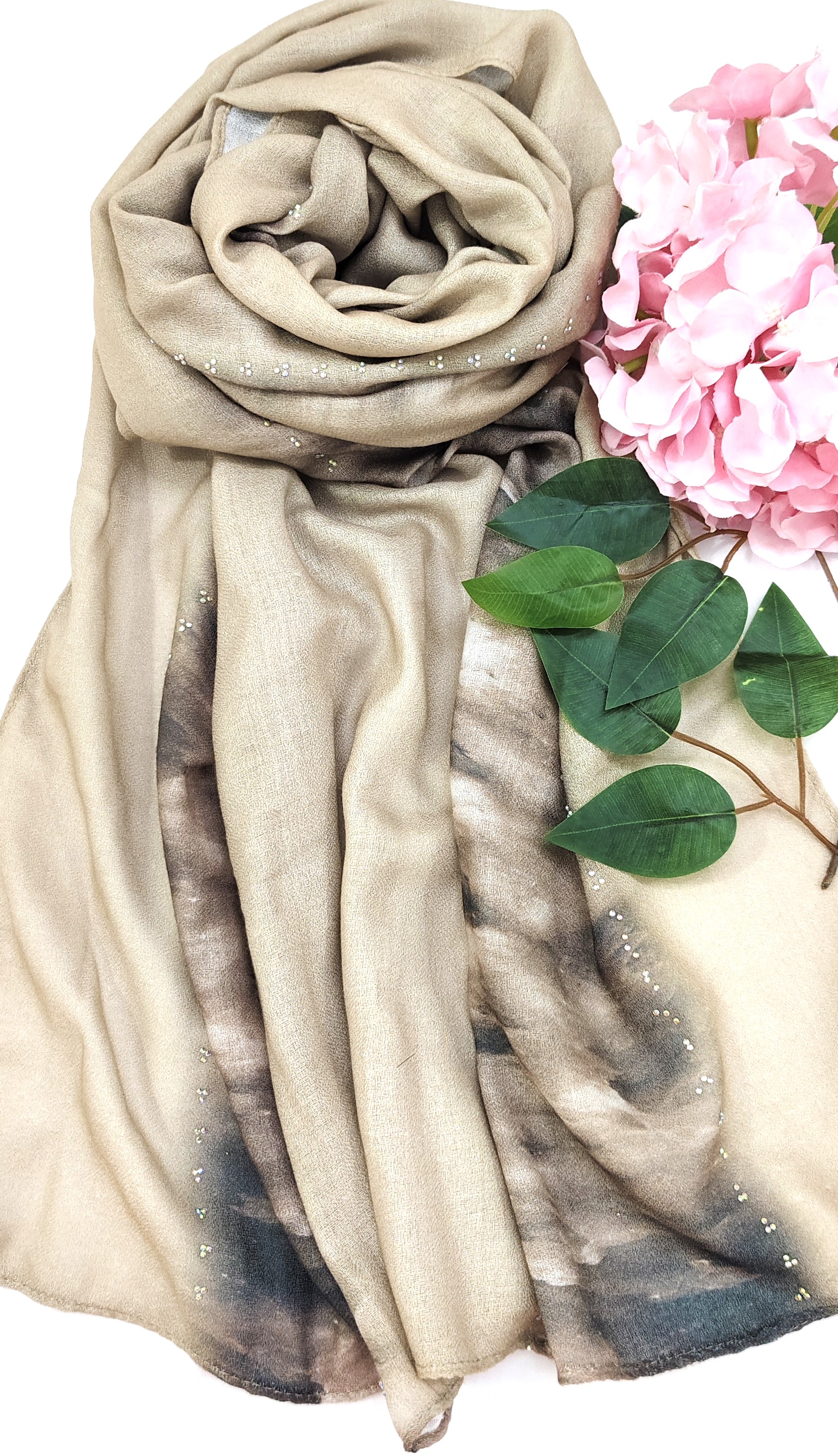 Viscose Summer Cool Cotton 3d Print Design and Crystal Stone