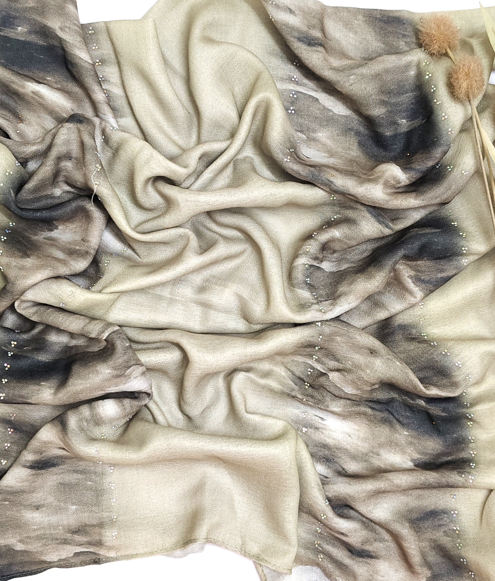 Viscose Summer Cool Cotton 3d Print Design and Crystal Stone