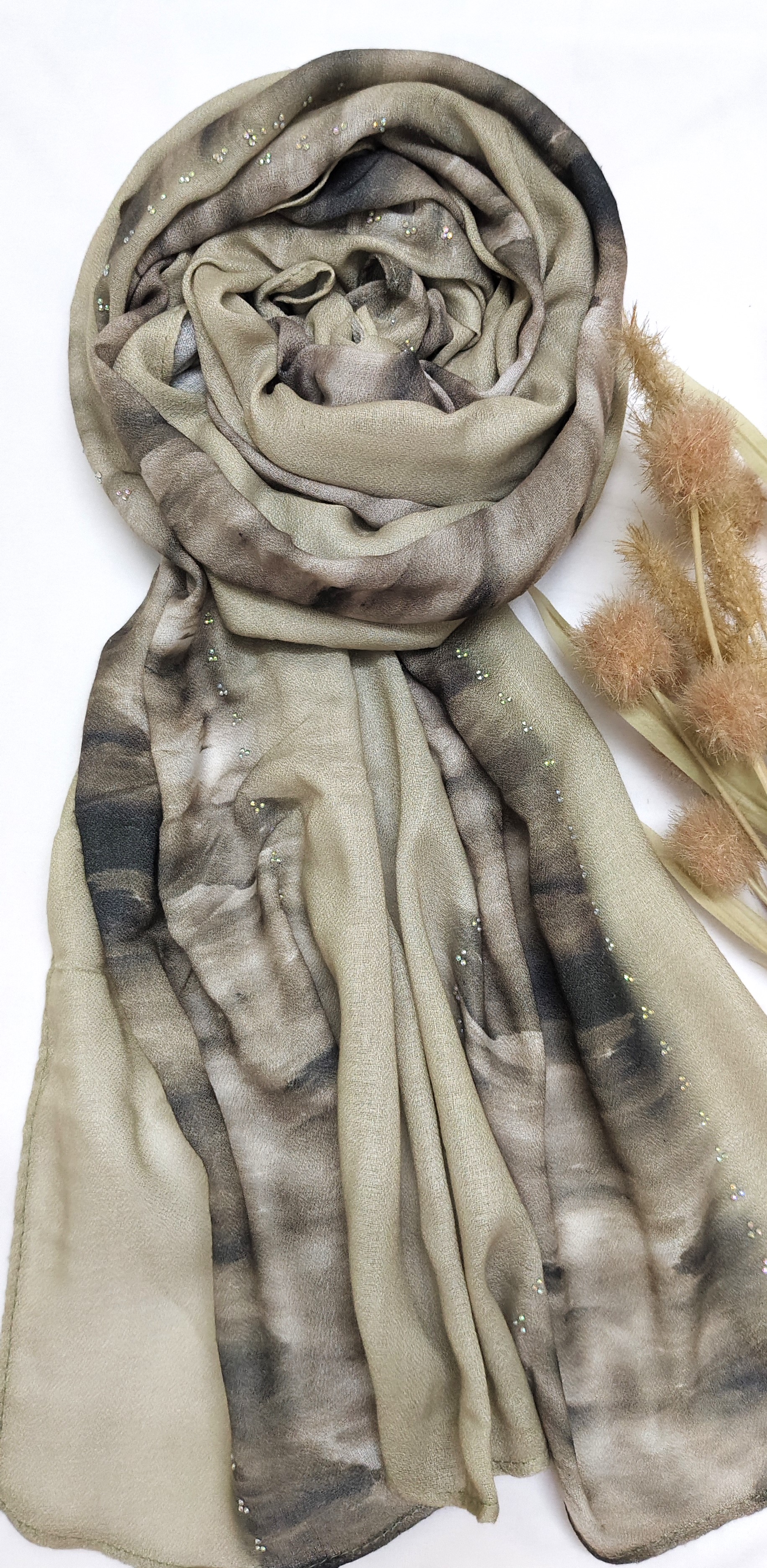 Viscose Summer Cool Cotton 3d Print Design and Crystal Stone