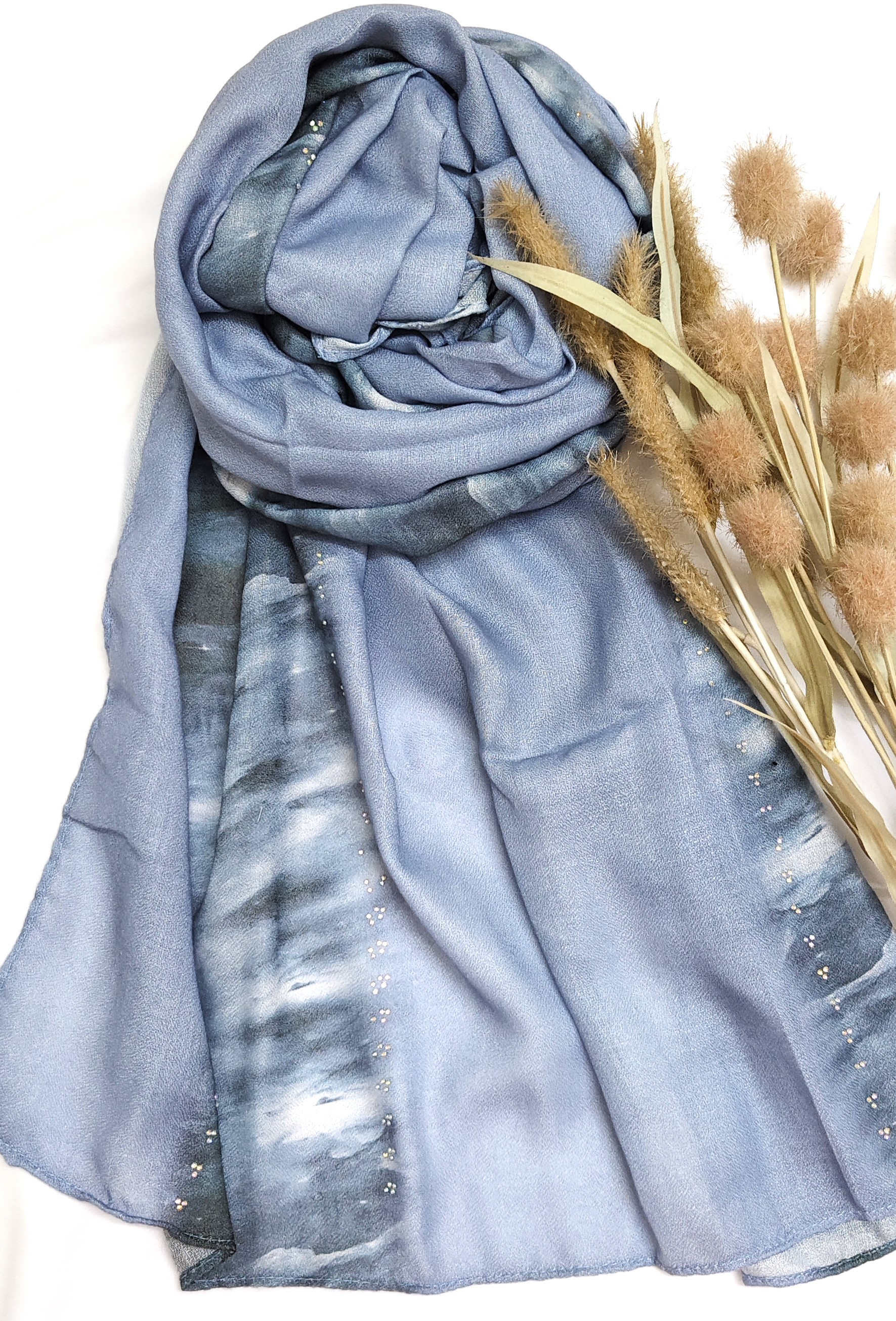 Viscose Summer Cool Cotton 3d Print Design and Crystal Stone