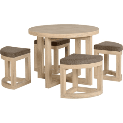 Woodenlia Almiya Round Shape 4 Seater Dining set Woodenlia Almiya Round Shape 4 Seater Dining set