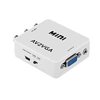 AV to VGA Converter Box AV RCA to VGA Video with Audio to PC HDTV Converter (White) AV to VGA Converter Box AV RCA to VGA Video with Audio to PC HDTV Converter (White)
