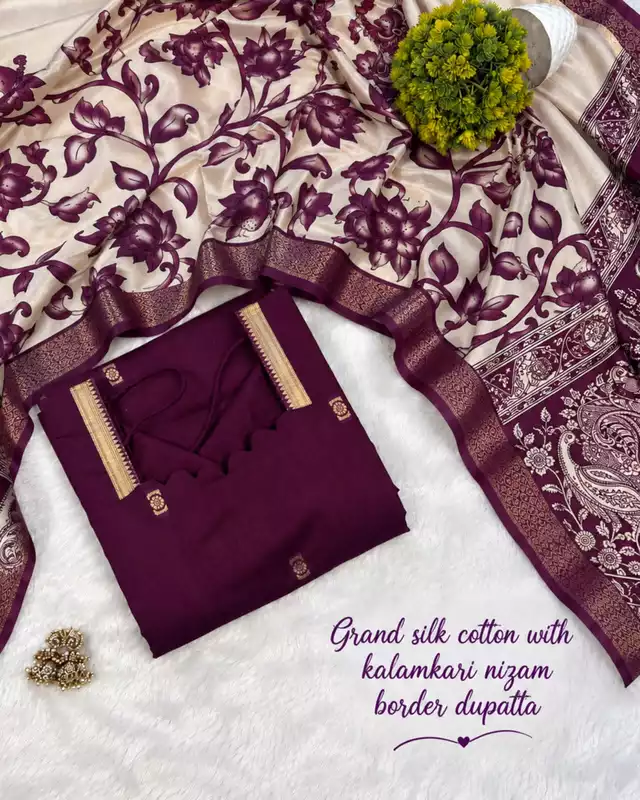 Nandini Mangalagiri Silk Cotton Top and Kalamkari Dupatta