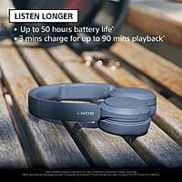 Sony WH-CH520, Wireless On-Ear Bluetooth Headphones with Mic, Upto 50 Hours Playtime Support for Mobile Phones Sony WH-CH520, Wireless On-Ear Bluetooth Headphones with Mic, Upto 50 Hours Playtime Support for Mobile Phones