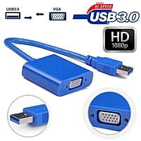 USB 3.0 to VGA Multi-display video converter External Cable Adapter for Windows 7/8 (Blue/Black)