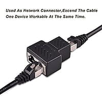 RJ45 Splitter Connectors Adapter 1X2 Ethernet Splitter Coupler Double Socket Hub Interface For Personal Computer, Laptop (Black) RJ45 Splitter Connectors Adapter 1X2 Ethernet Splitter Coupler Double Socket Hub Interface For Personal Computer, Laptop (Black)