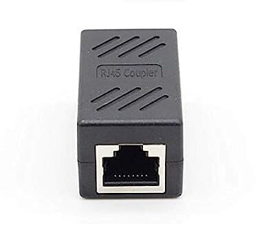 RJ45 Female-to-Female LAN Connector Ethernet Network Cable Extension Couple Joiner Charging Adapter (Black) RJ45 Female-to-Female LAN Connector Ethernet Network Cable Extension Couple Joiner Charging Adapter (Black)
