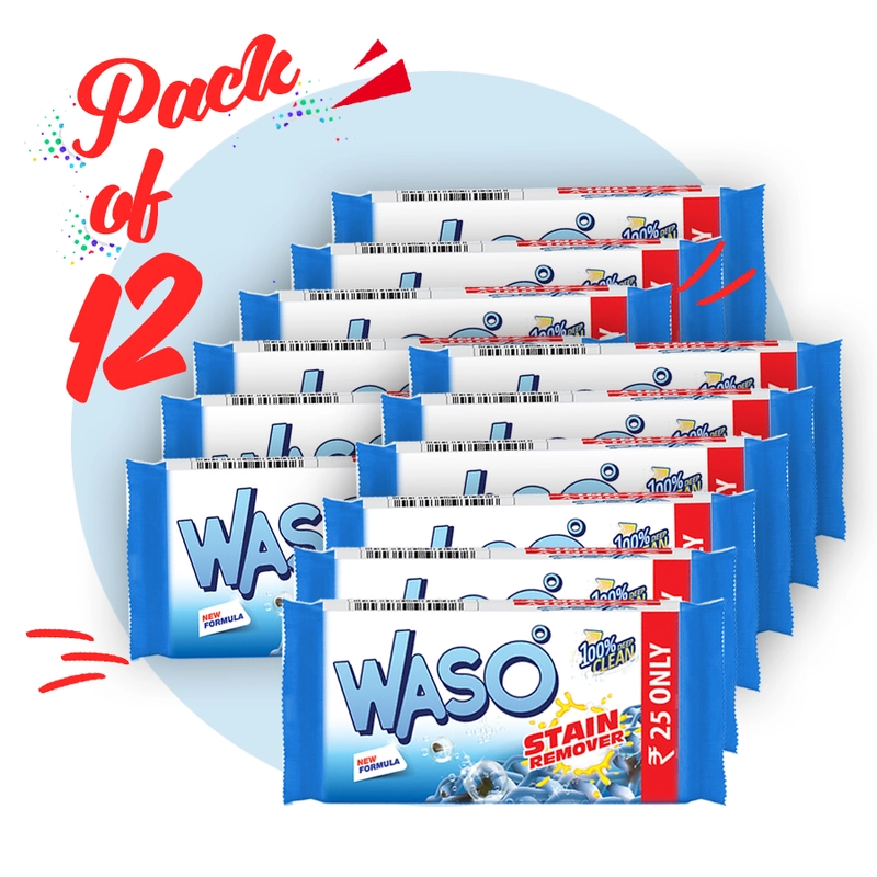 WASO | Stain Remover Detergent Cake 250G (Pack of 12)