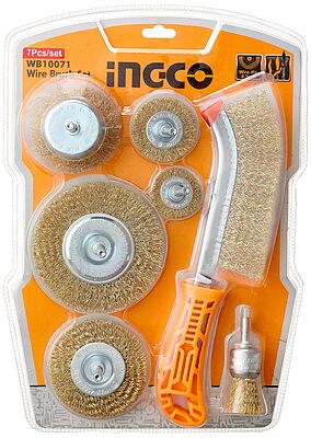 INGCO 7 Pcs Wire Brush Set WB10071 INGCO 7 Pcs Wire Brush Set WB10071