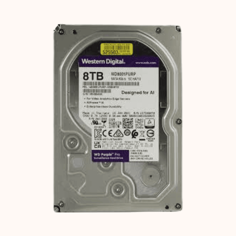WD 8TB Surveillance Hard Drive(WD8001PURP)