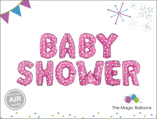 Baby Shower Foil Balloons (PINK)