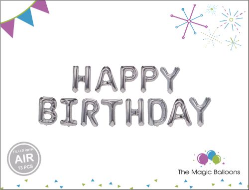 Happy Birthday Foil Balloons( gold pack)