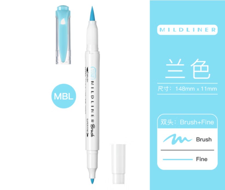 Zebra Mildliner Brush Mild Blue