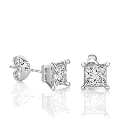 Tara Square Spark – Diamond Studs