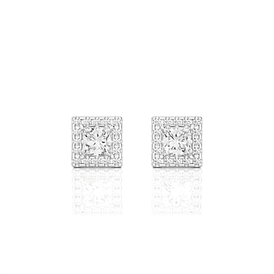 Tara Crown Glow – Halo Diamond Studs