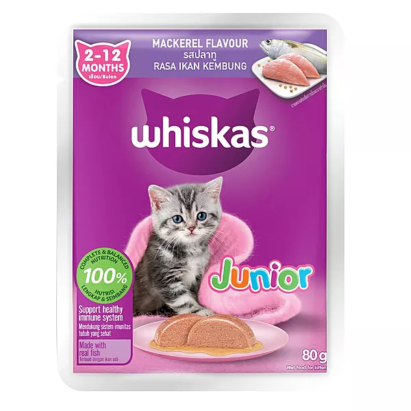 Whiskas Mackerel in Gravy Junior Kitten Wet Food