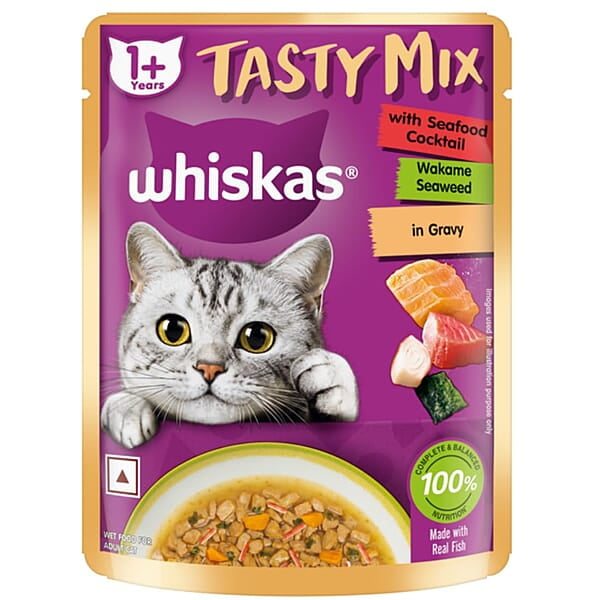 Whiskas Tasty Mix Chicken Salmon Wakame Seaweed in Gravy Adult Cat Wet Food