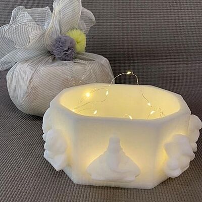 WHITE ASHTAVINAYAK HURRICANE CANDLE