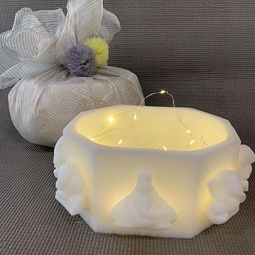 WHITE ASHTAVINAYAK HURRICANE CANDLE