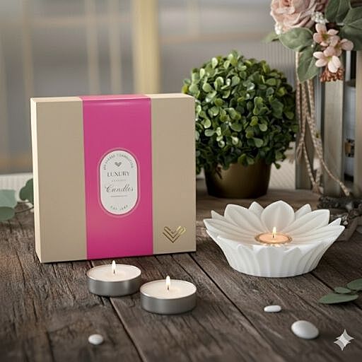 WHITE BAIN LOTUS CANDLE