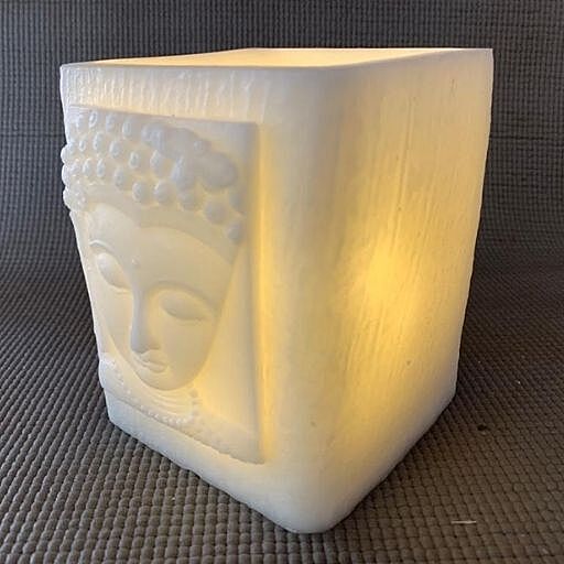 WHITE BUDDHA HURRICANE CANDLE