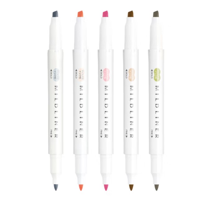 Zebra Mildliner 5 Color Set WKT7-5C-NTC